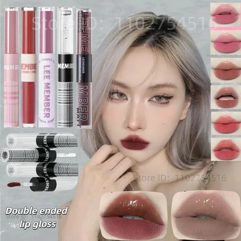Double-Headed Matte Lip Tint & Gloss – Waterproof, Long-Lasting