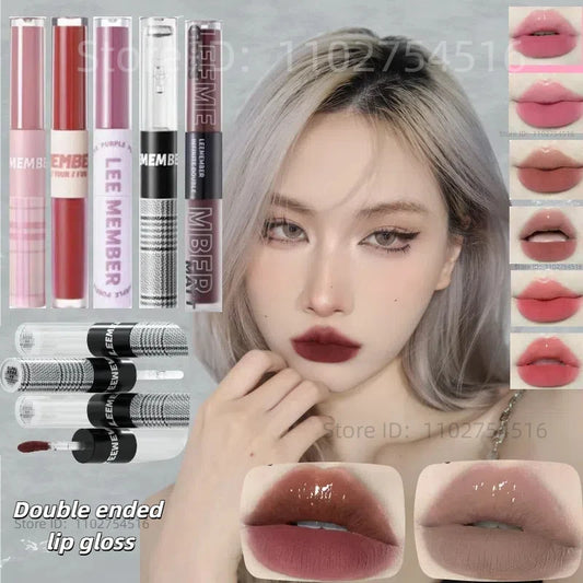 Double-Headed Matte Lip Tint & Gloss – Waterproof, Long-Lasting Dual Lip Tint Gloss Peaceful Pleasures Health and Wellness