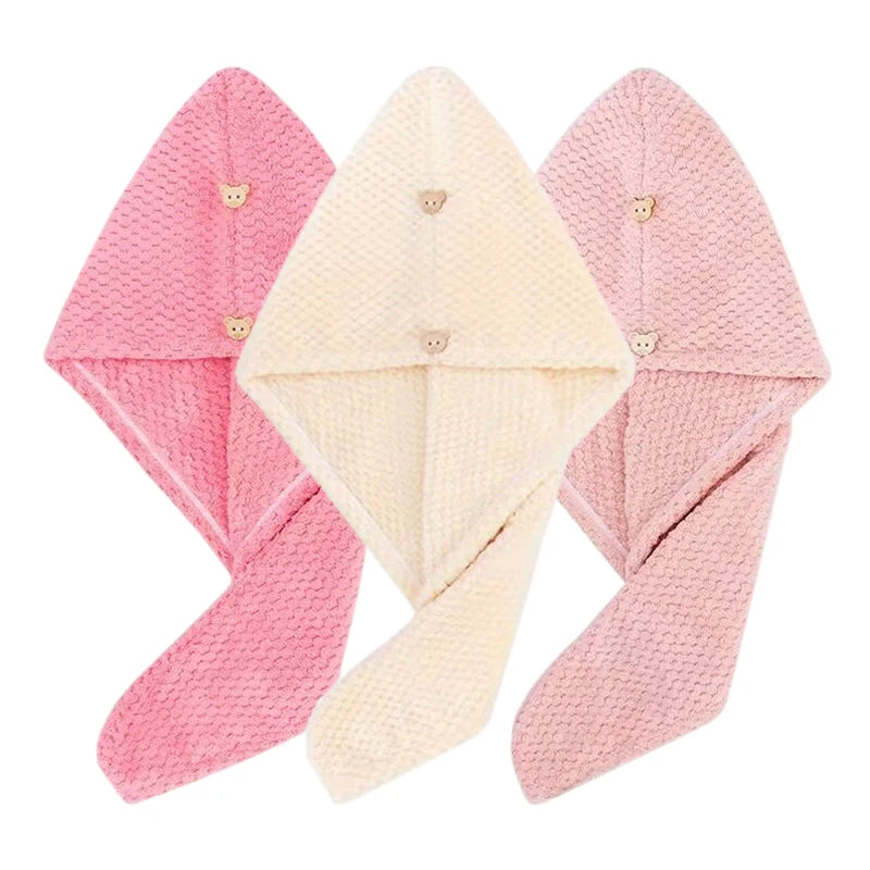 3-Pack Microfiber Hair Towel Turban – Quick Dry Shower Bonnet