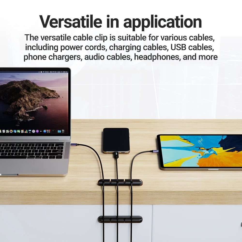 Adhesive Cable Clips Cord Organizer | 2–7 Slot Silicone Peaceful Pleasures Health and Wellness