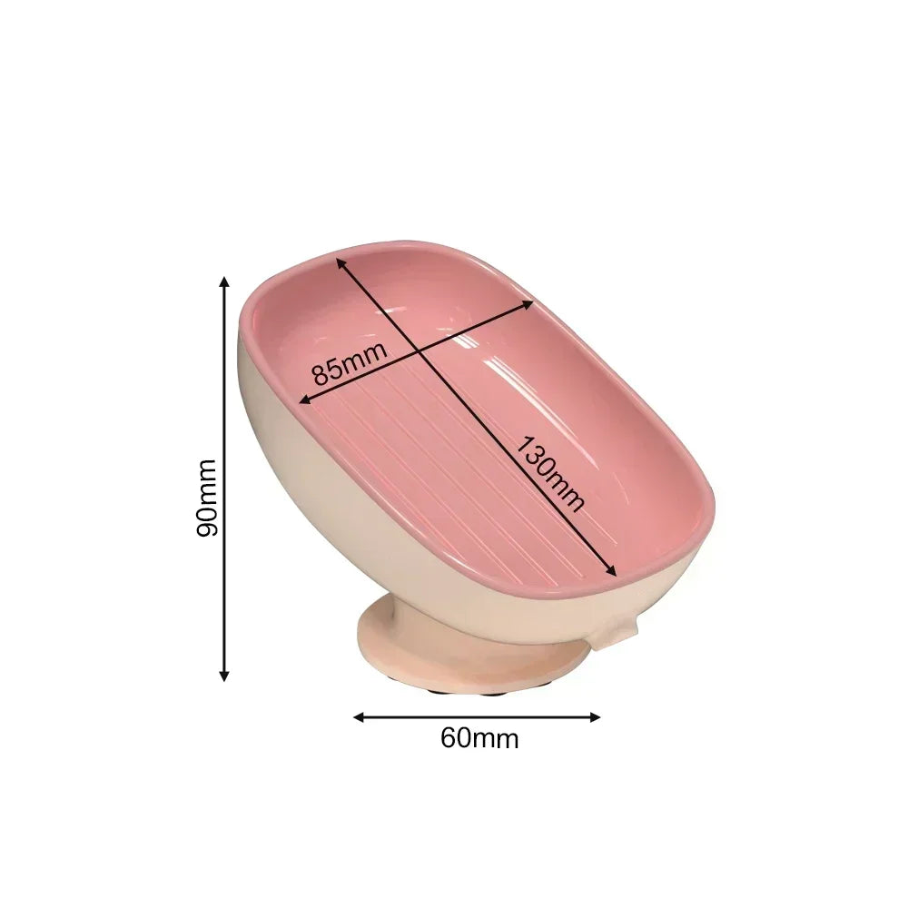 1pc Super Suction Cup Soap Dish with Drain Water for Bathroom Soap Holder Kithcen Sponge Holder Soap Container Bathroom Supplies Peaceful Pleasures Health and Wellness Pink