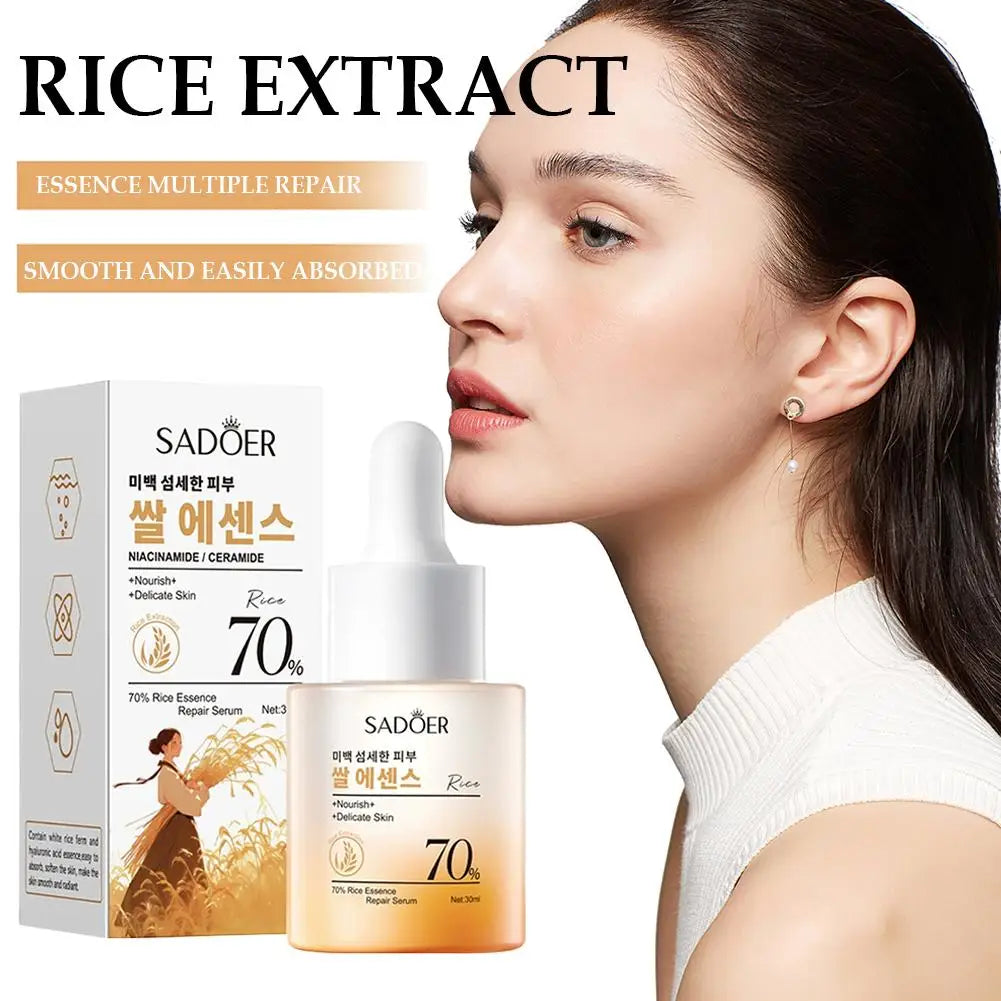 SADOER Rice Essence Serum 30ml – Brightening, Deep Hydrating Facial Serum with Niacinamide & Hyaluronic Acid Peaceful Pleasures Health and Wellness