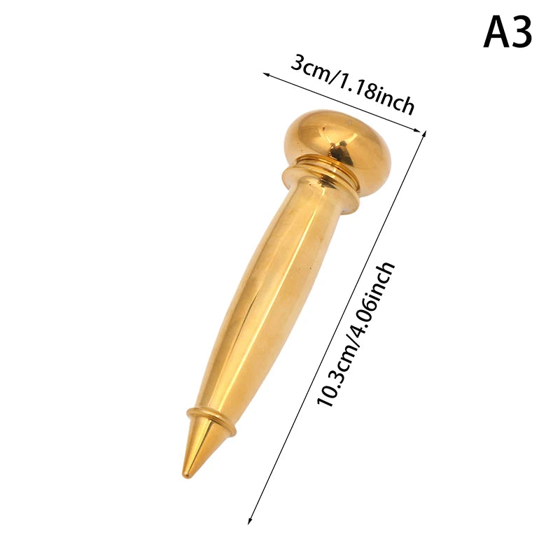 Pure Copper Meridian Massage Stick Trigger Point Body Massager Brass Meridian Scraping Board Muscle Relaxation Acupoint Pres Pen Peaceful Pleasures Health and Wellness A3
