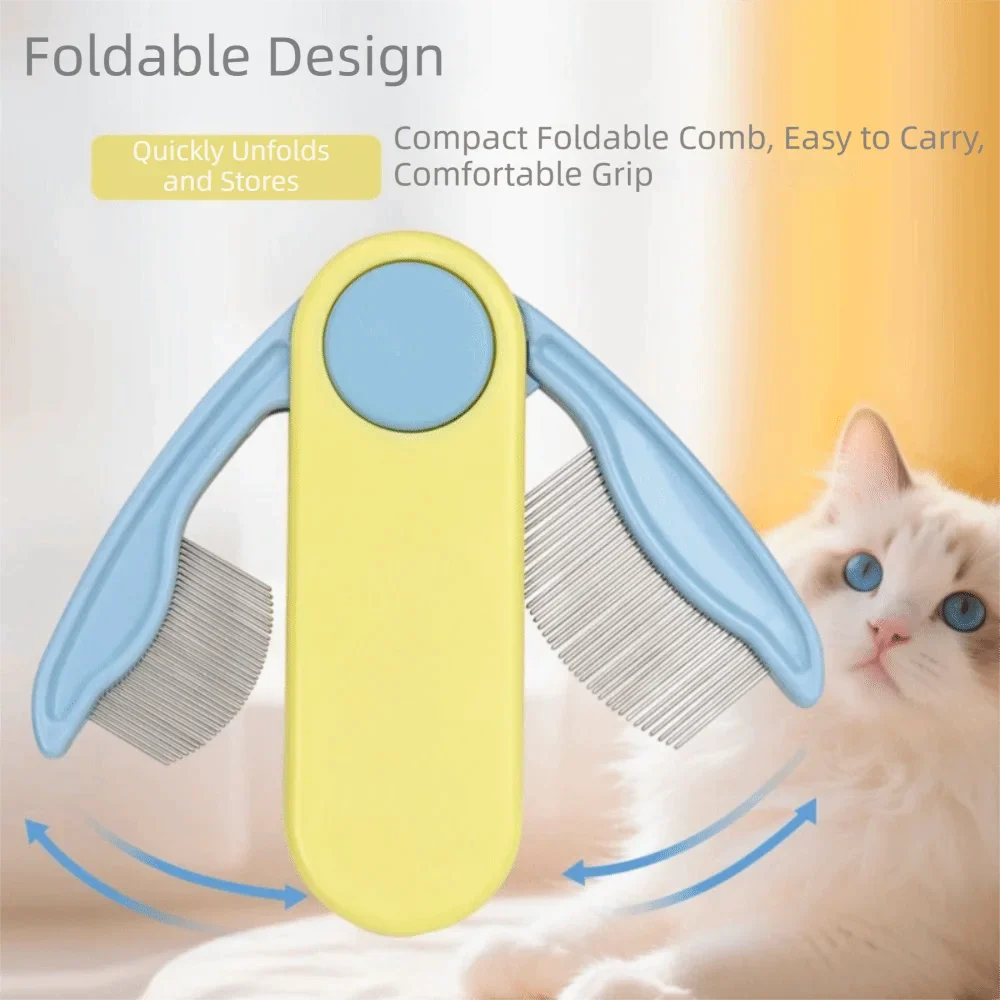 Foldable Double-Sided Flea Comb for Cats & Dogs | Portable