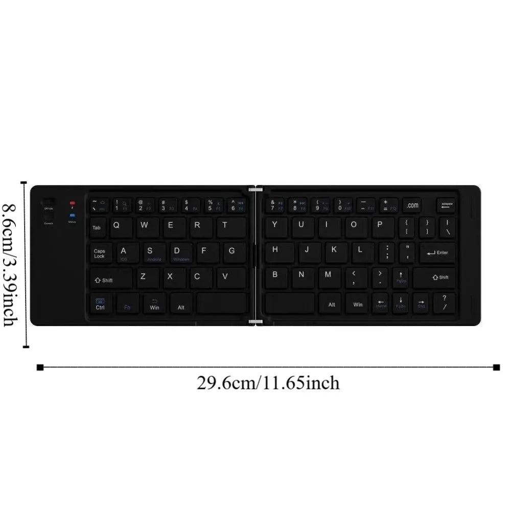 Mini Wireless Folding Keyboard Rechargeable Slim Design Bluetooth Keyboard Portable Universal Foldable Keyboard Mobile Use Peaceful Pleasures Health and Wellness