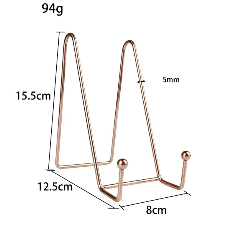 3Pcs Metal Display Easel Stand Holder for Pictures Photos Plates Artwork Tabletop Decorative Dish Frame Home Decor Peaceful Pleasures Health and Wellness