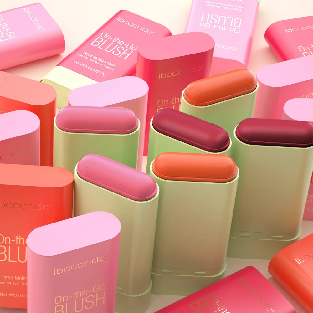 Tinted Mositure Blush Stick Face Pink Cream Cheek Blusher Cosmetics 3 in 1 Makeup Tubes used on lips eyes cheeks Peaceful Pleasures Health and Wellness
