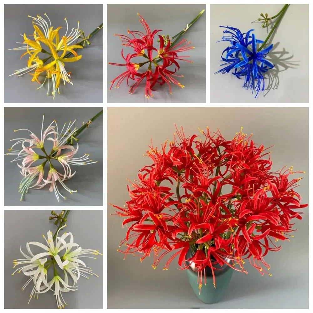 Silk Higanbana Artificial Flower 60cm | Red Spider Lily Decor