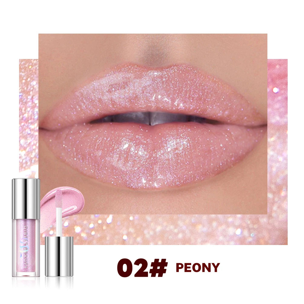 QIBEST Sparkling Diamond Lip Gloss Mirror Moisturizing Non-Sticky Cup Long Lasting Shimmer Lip Glaze Glitter Liquid Lipstick Peaceful Pleasures Health and Wellness 02