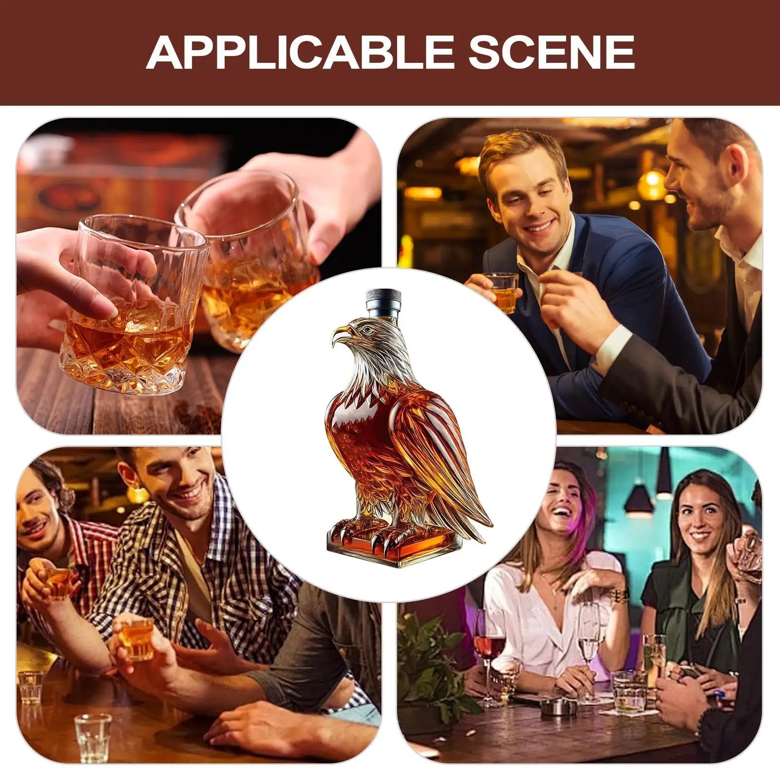 Eagle Whiskey Bottle Eagle Decanter Glass Whiskey Decanter Exquisite Eagle Liquor Bottle Fun Home Decoration for Holidays Peaceful Pleasures Health and Wellness