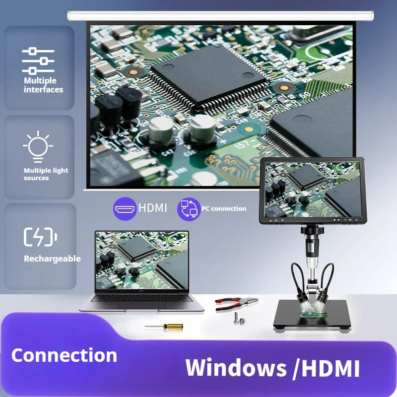 10.1-Inch Electron Microscope 1080P Ips High-Definition Screen Digital Microscope Peaceful Pleasures Health and Wellness