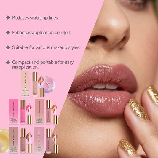 Moisturizing Lip Plumping Gloss Non-sticky Lasting Nude Lip Makeup Smoothing Lip Lines Hydrating Multi Colored Lip Balm Lipstick Peaceful Pleasures Health and Wellness