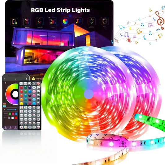 RUNTOIN RGB LED Strip Lights 2m–20m Music Sync & App Control Smart LED Strip Light Peaceful Pleasures Health and Wellness