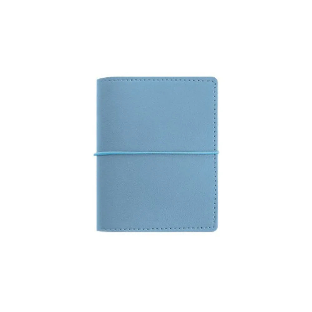 Simple M5 Loose Leaf Notebook PU Leather 50 Sheets Mini Pocket Notebook Planner Schedule DIY Binder Notebook School Peaceful Pleasures Health and Wellness Blue