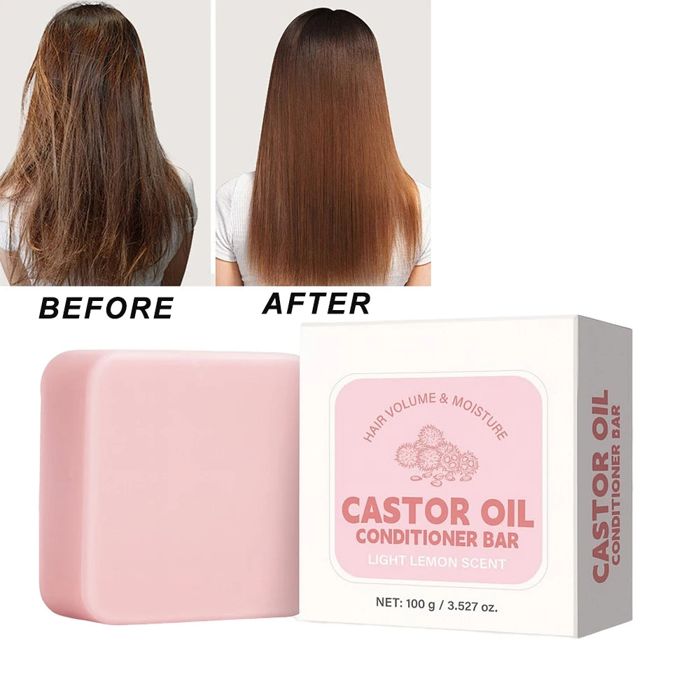 100g Castor Oil Conditioner Bar Anti-frizz Nourishing & Soothing Oil Control Conditioner for All Hair Types Hair Moisturizing Peaceful Pleasures Health and Wellness