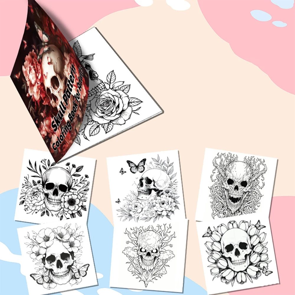 Bview Art Adult Skull Coloring Book Intricate Gothic Patterns Stress
