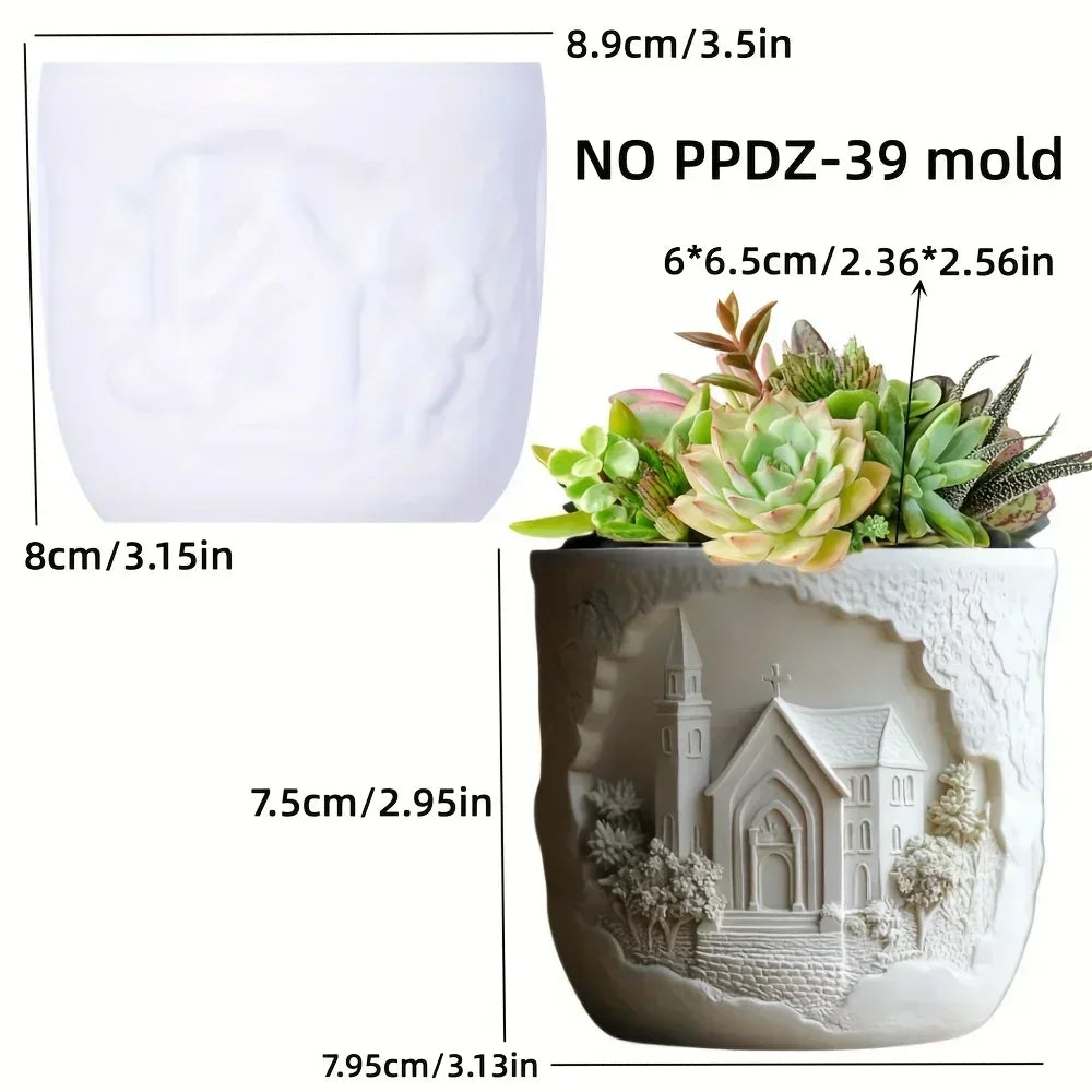 Windmill Town Silicone Mold – Resin Succulent Pot & Storage Box