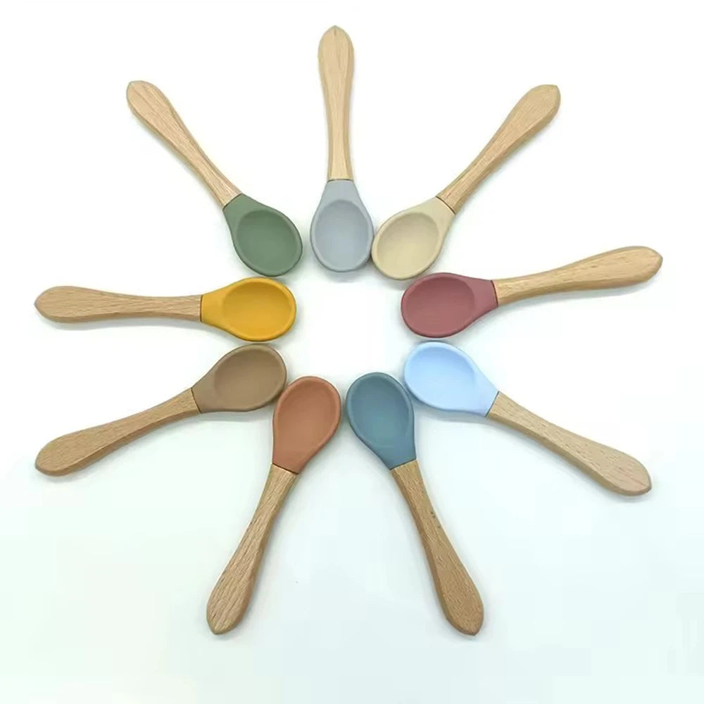 Food-Grade Silicone Baby Spoon & Fork Set | BPA-Free