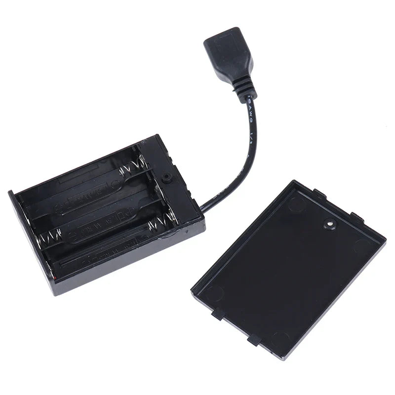 3×AA Battery Holder Box USB Power Supply for LED Strip Lights