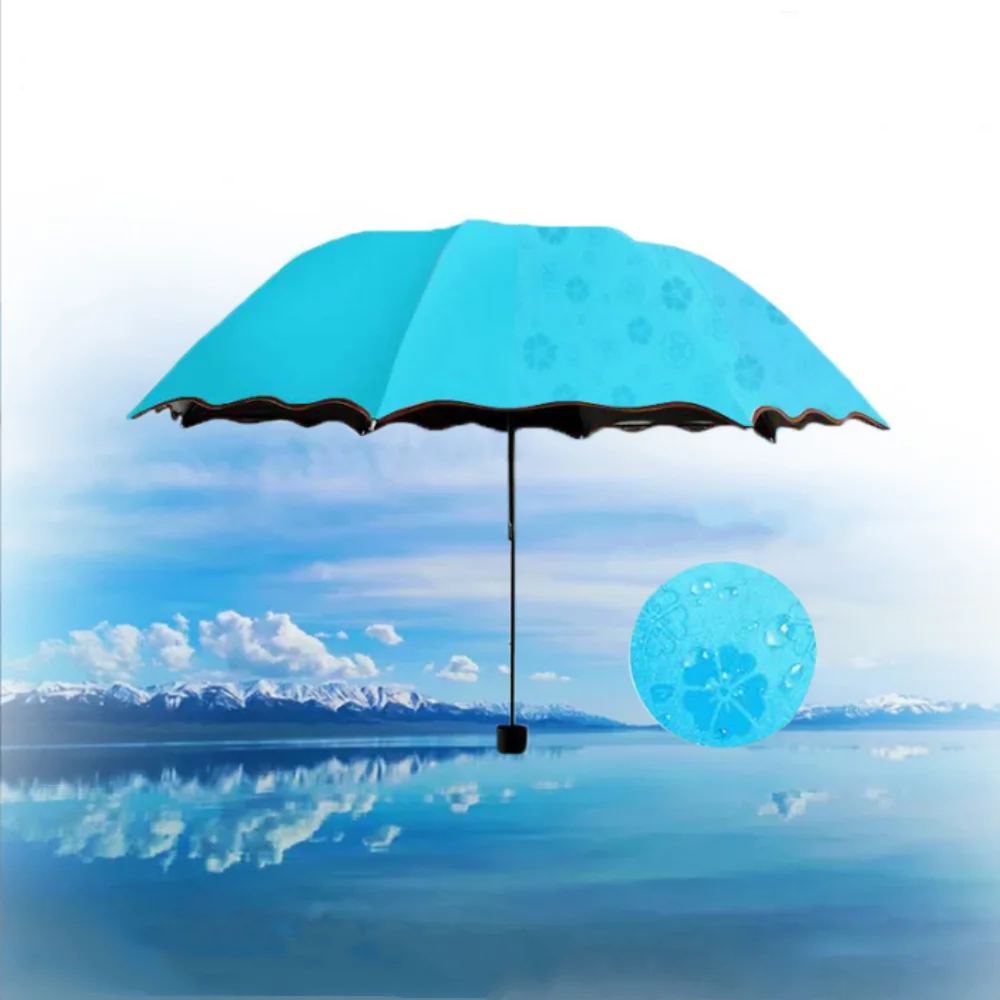 Magic Folding Umbrella – Windproof, UV Protection & Rain Pattern