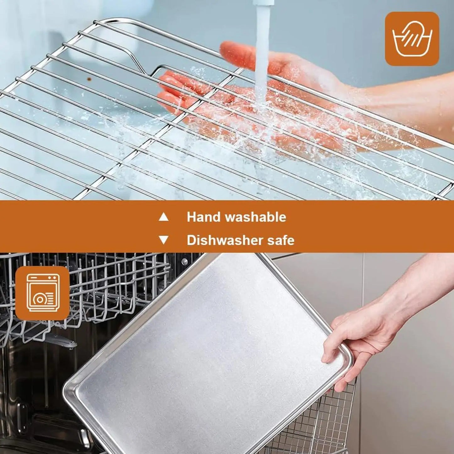 Non-Stick Stainless Steel Baking Sheet Pan & Cooling Rack Set