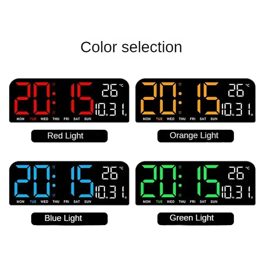Multifunctional Decorative 9 Inch LED Large Digital Wall Clock With Temperature Date Week Alarm For Home Office Room Decor Peaceful Pleasures Health and Wellness