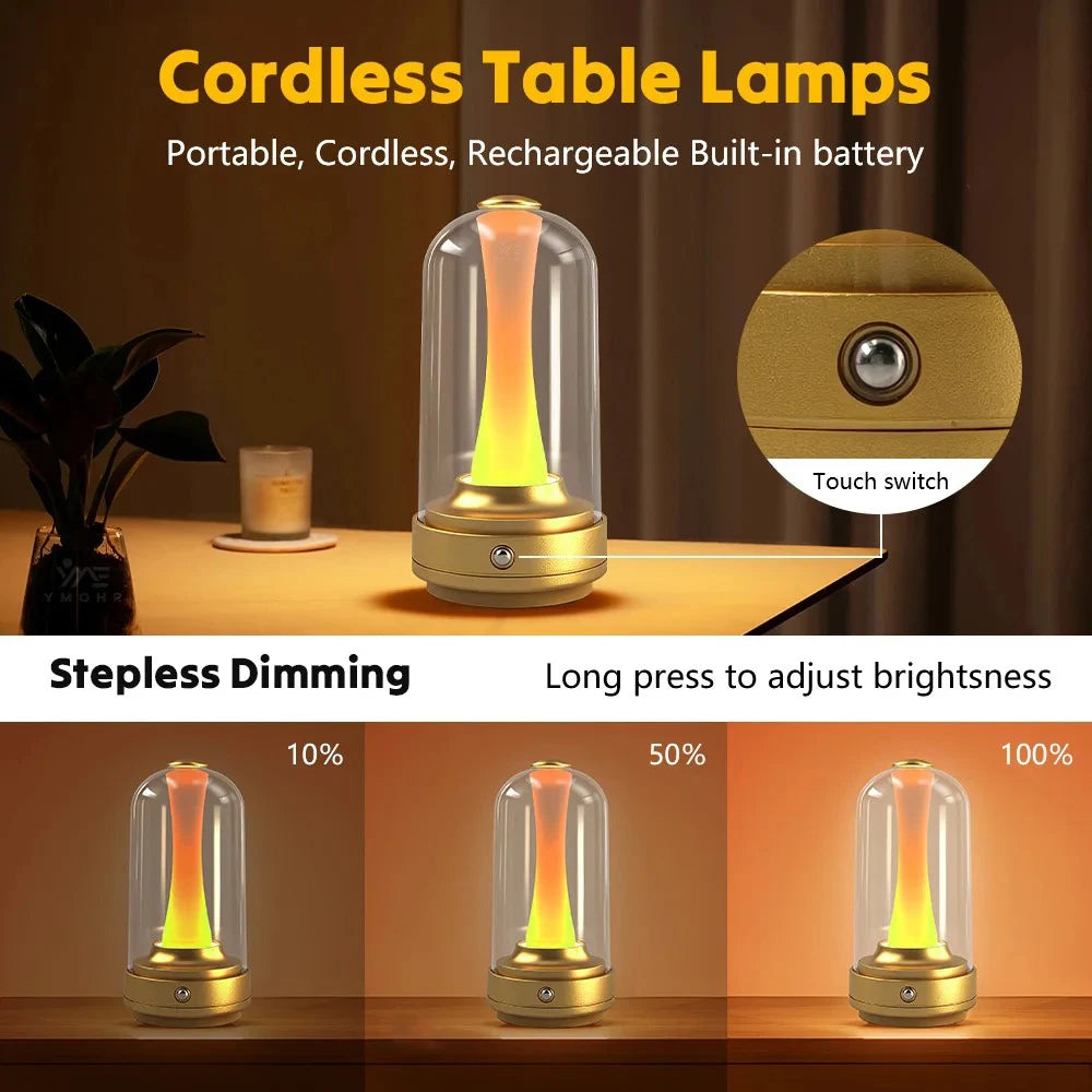 Elegant LED Lamp Rechargeable Touch Sensor Waterproof Ideal for Reading Ambient Lighting in Home Bedroom Bar Office Outdoor Peaceful Pleasures Health and Wellness