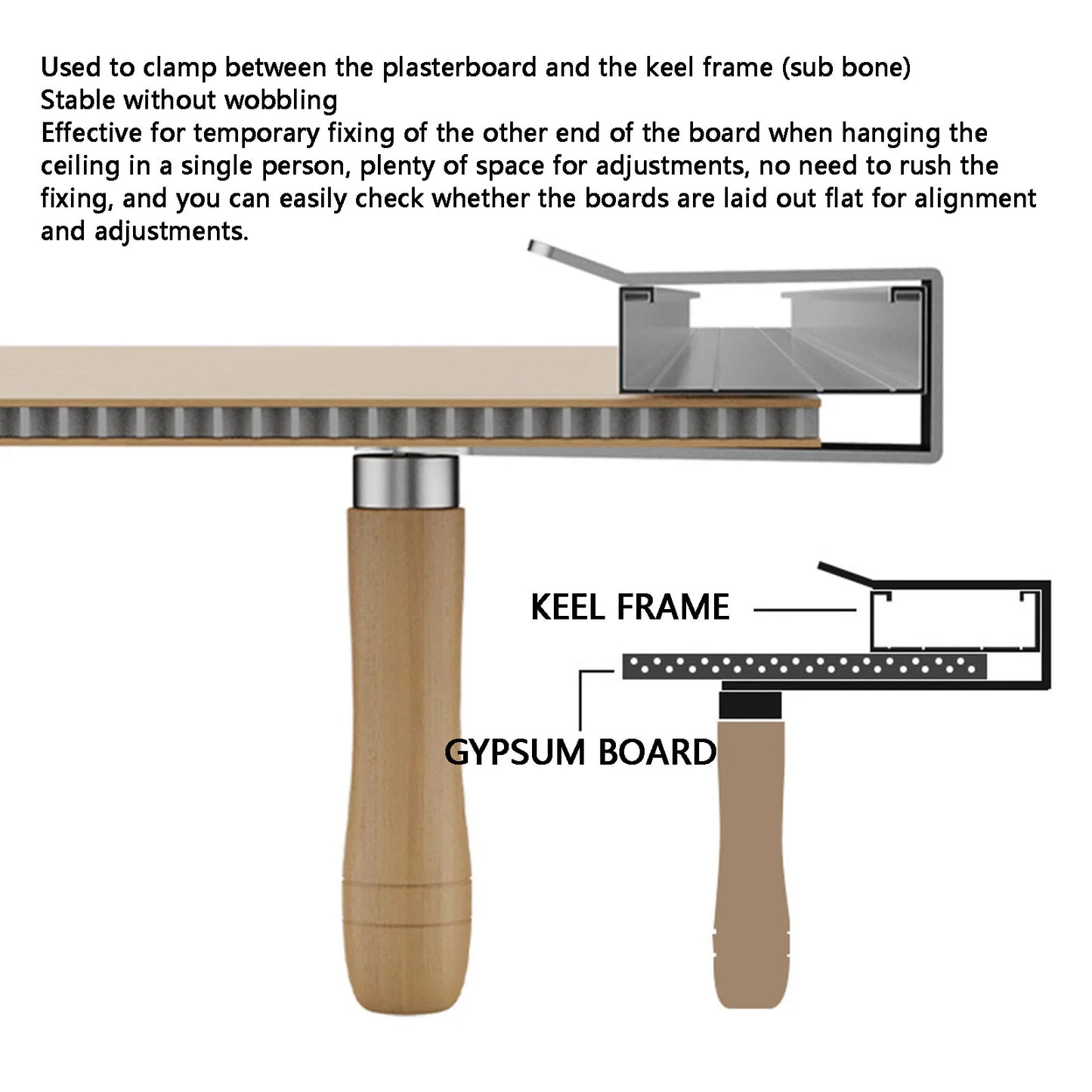 Plasterboard Fixing Tool Ceiling Auxiliary Clamp Woodworking