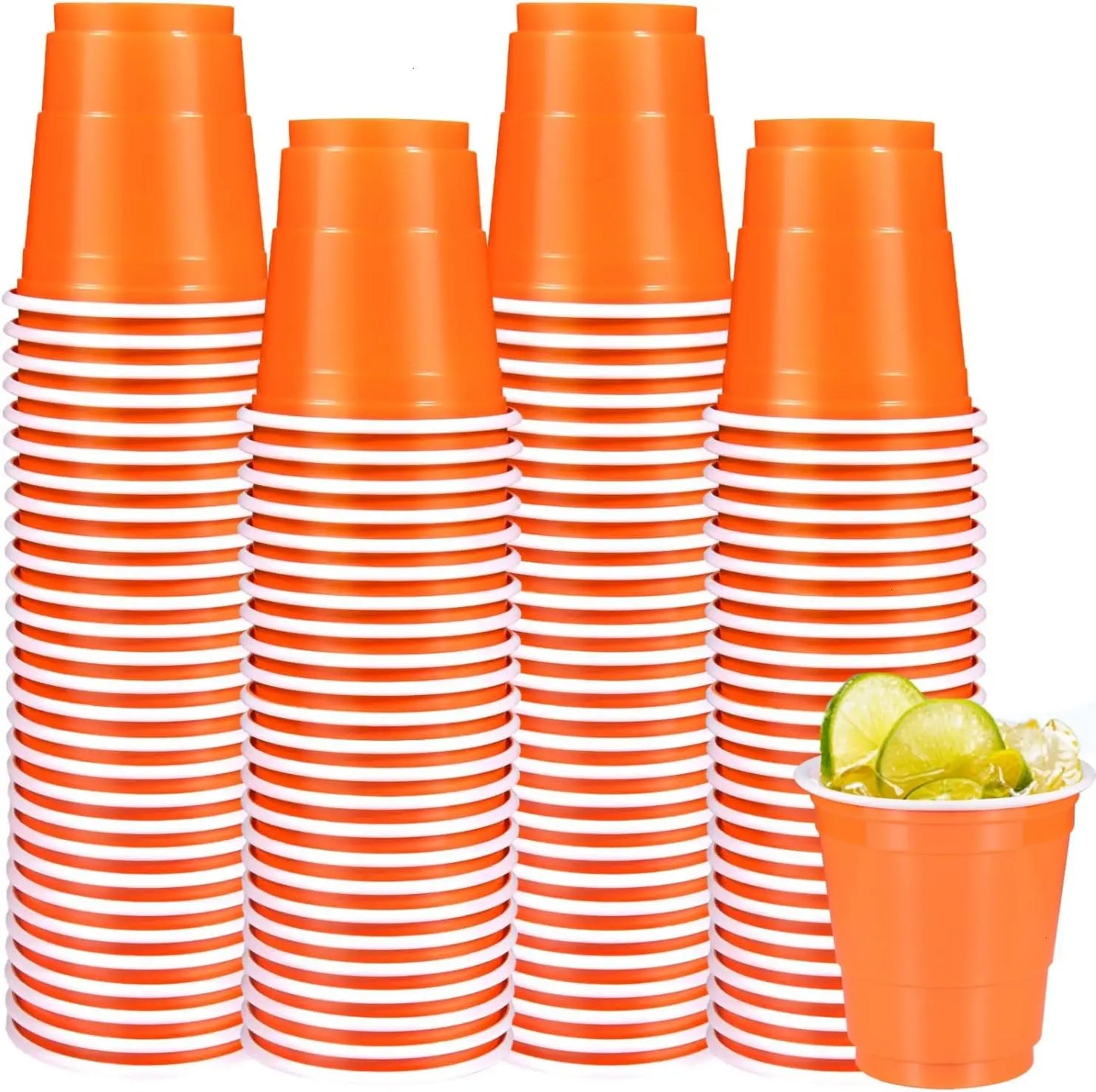 200Pack 2OZ Mini Party Cups Plastic Shot Glasses Red Disposable Cups for Christmas Birthday Wedding Holiday Celebrating Party Peaceful Pleasures Health and Wellness Orange 50ml