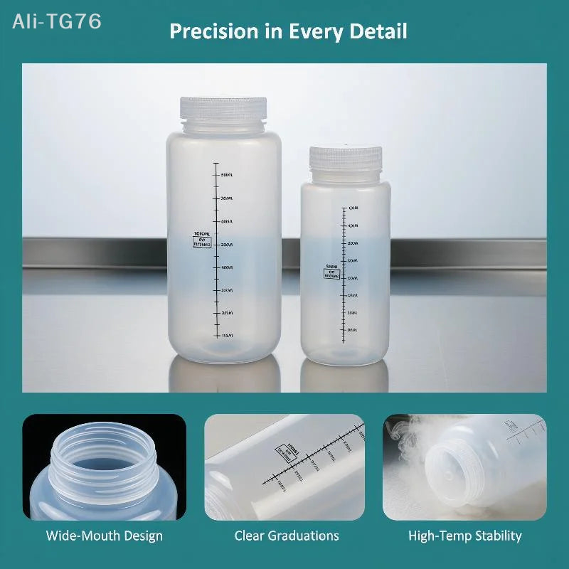 Wide Mouth PP Lab Bottles with Lids | 500ml & 1000ml Storage Jars