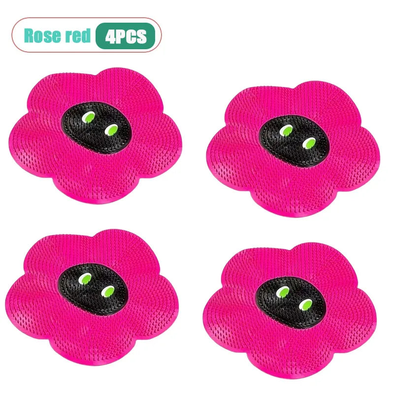 Flower Silicone Foot Scrub Mat – Non-Slip Shower Massage Pad