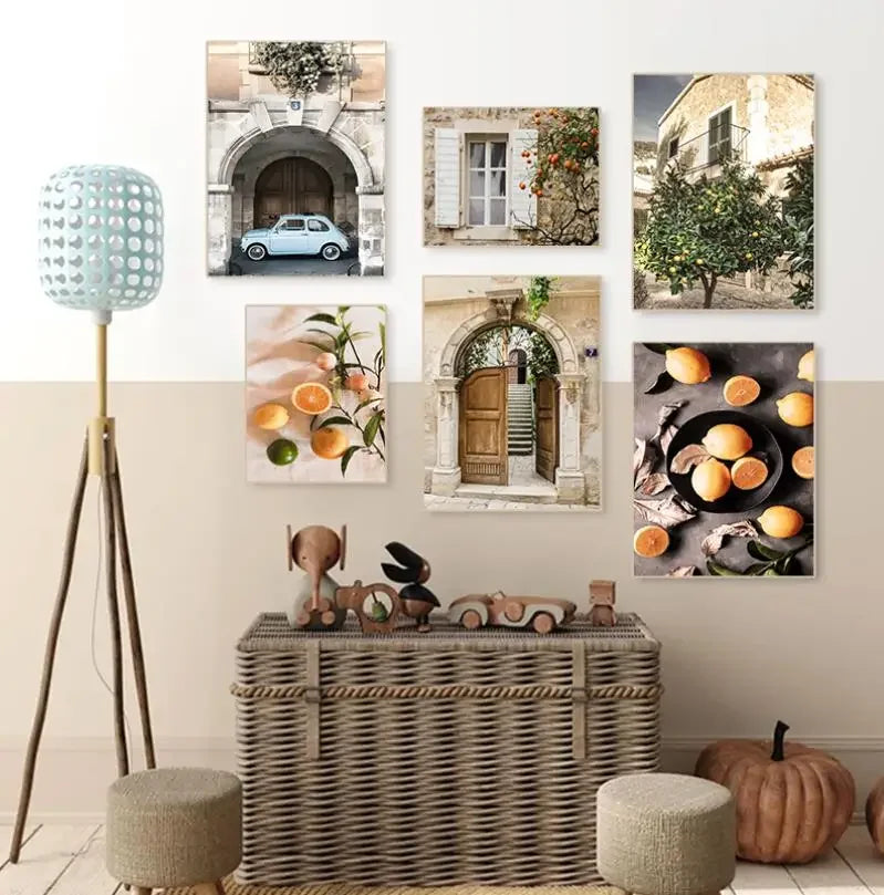 Nordic Landscape Canvas Wall Art | Bohemian Living Room Poster