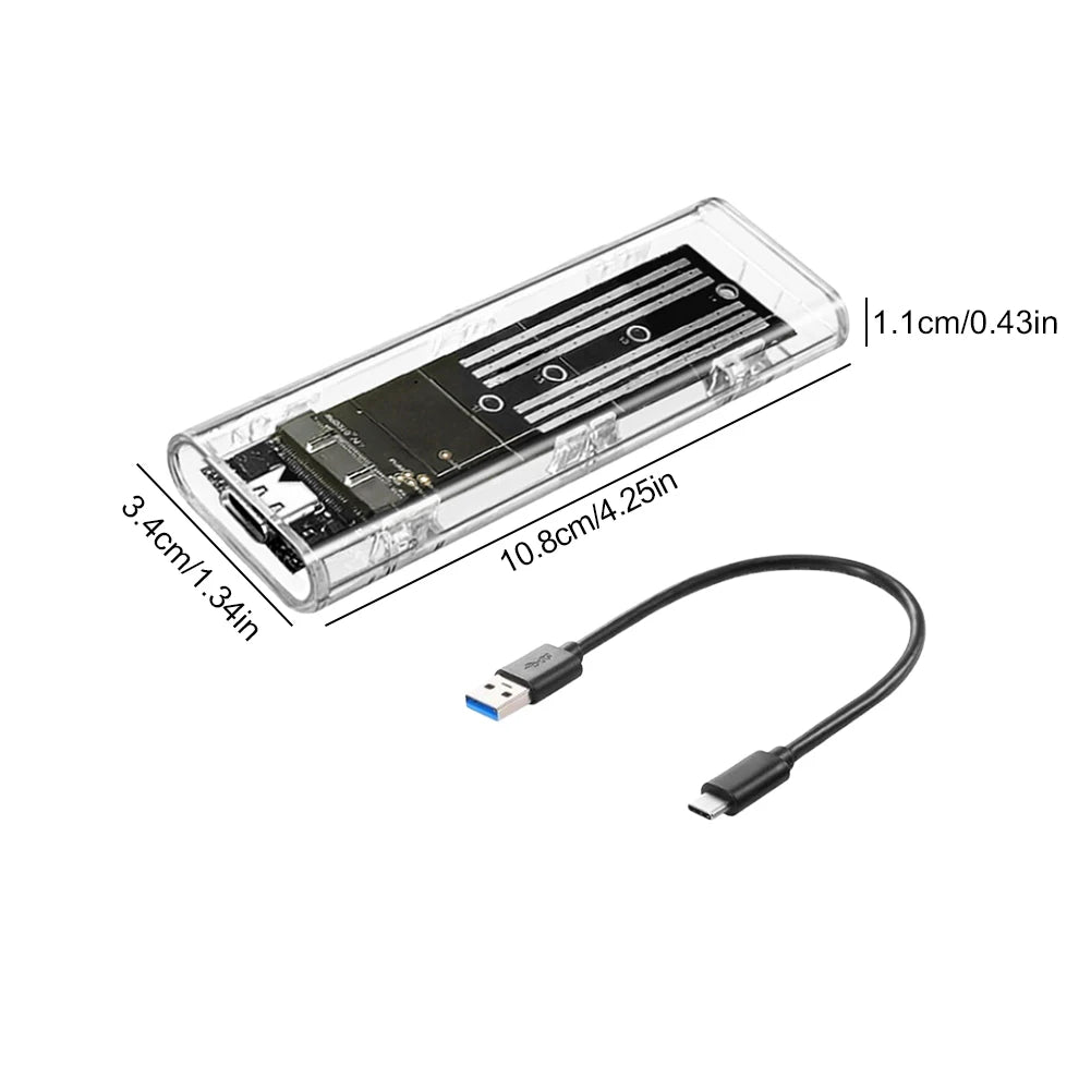 M.2 NGFF SATA Type C 3.1 Transparent External SSD Case 10Gbps Hard Disk Case External SSD Adapter for 2230/2242/2260/2280 Peaceful Pleasures Health and Wellness