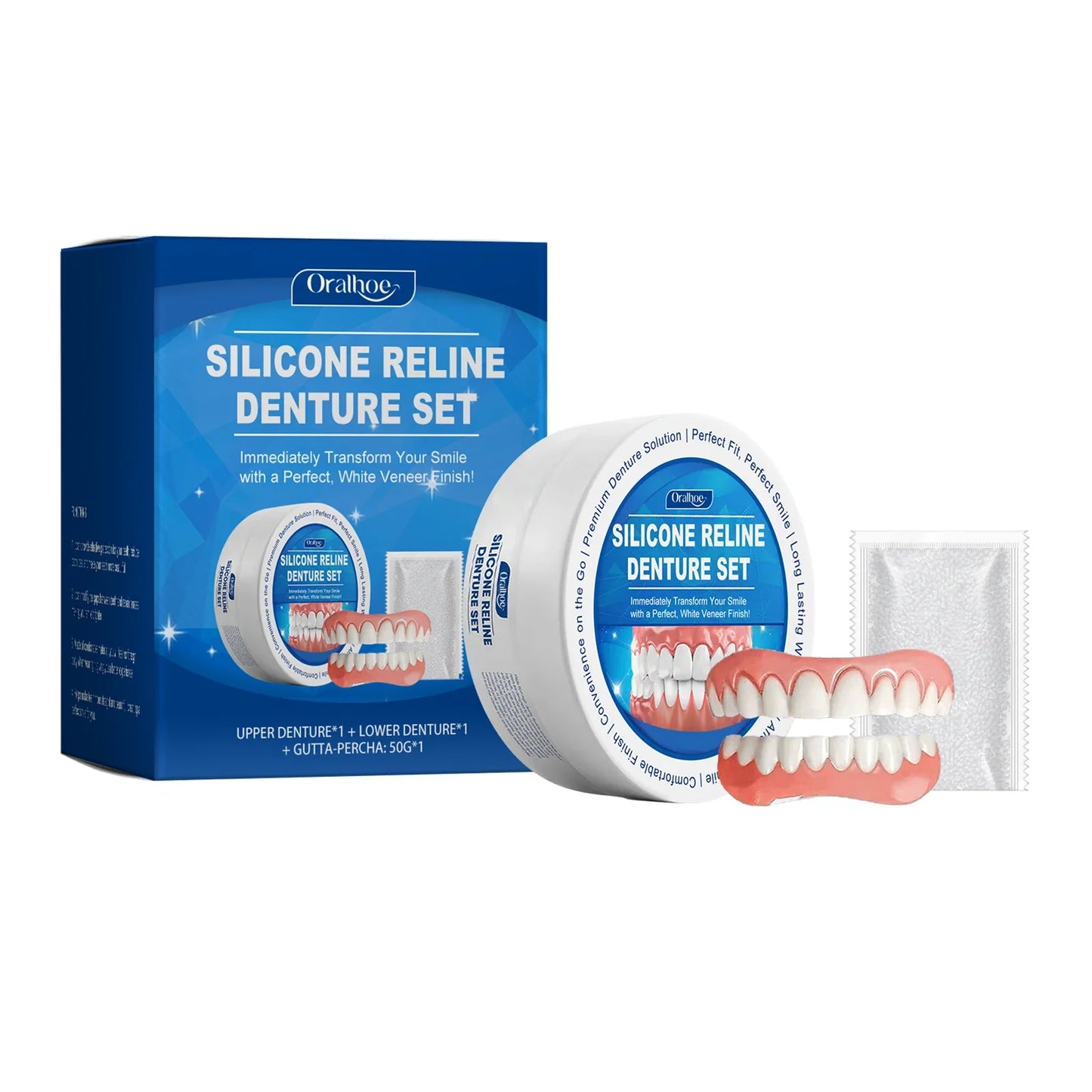 Soft Silicone Denture Reline Kit – Upper & Lower Set