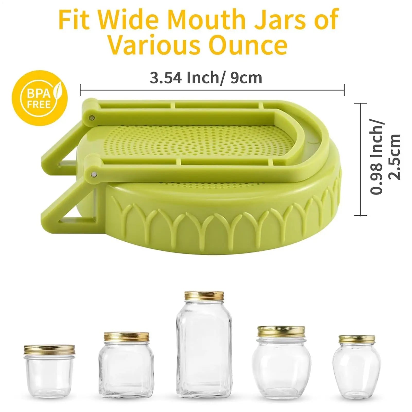 Sprouting Lids Germination Cover with Stand Wide Mouth Sprouting Lid with Bracket for Beans Alfalfa Plants Vegetables Broccoli Peaceful Pleasures Health and Wellness