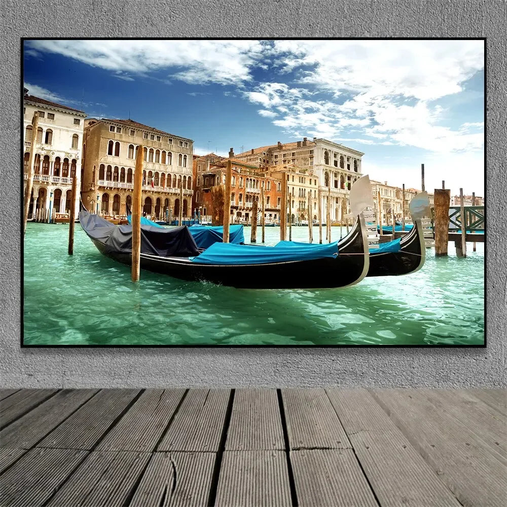Famous Venice Italy Canvas Painting Wall Art Sunset Natural Scenery Pictures Posters and Prints for Living Room Home Decorati Peaceful Pleasures Health and Wellness K 30x40cm Unframed
