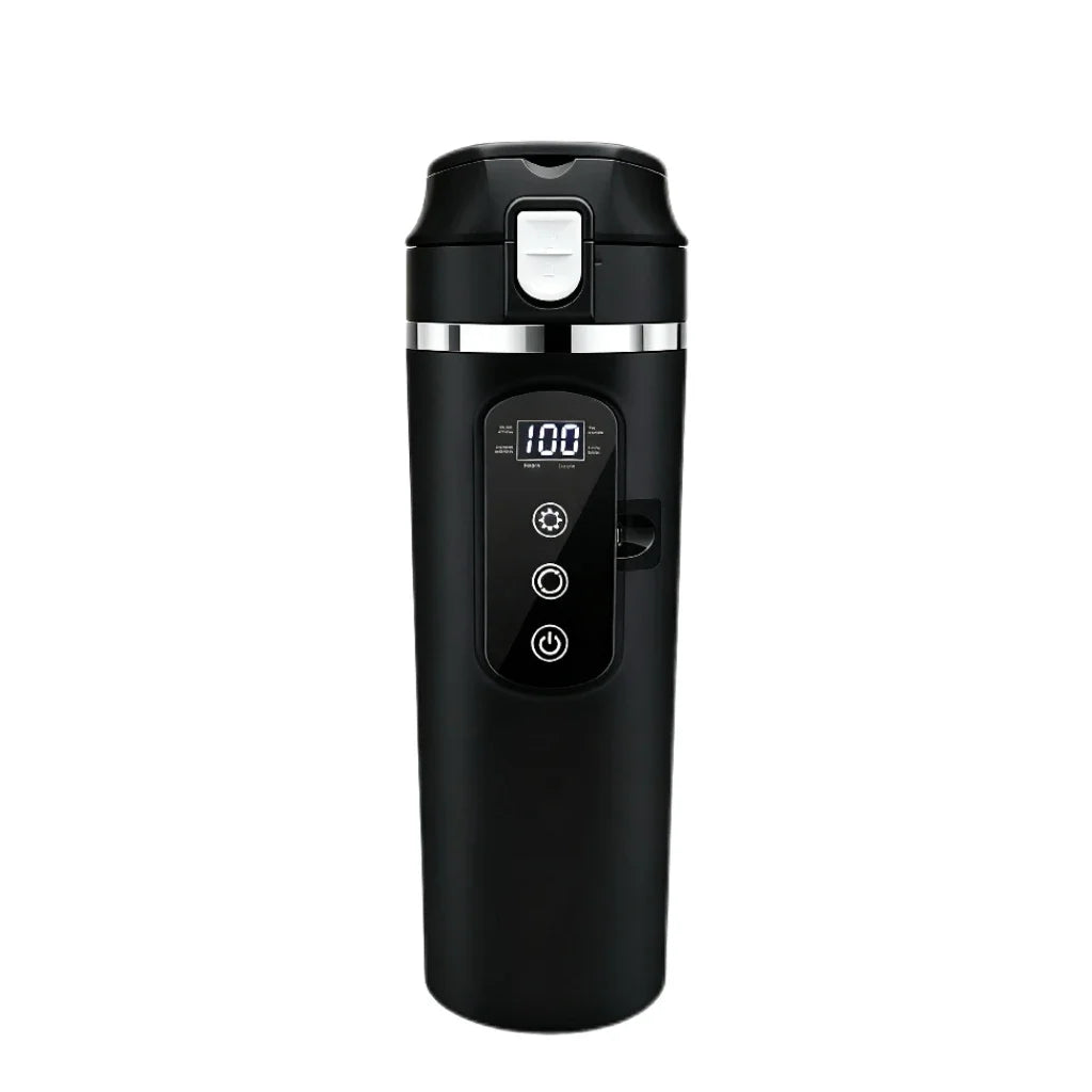 Vehicle-Mounted Smart Digital Display Kettle - 12V/24V Universal Electric Heating Cup 500ML Portable Outdoor Hot Water Boiler Peaceful Pleasures Health and Wellness