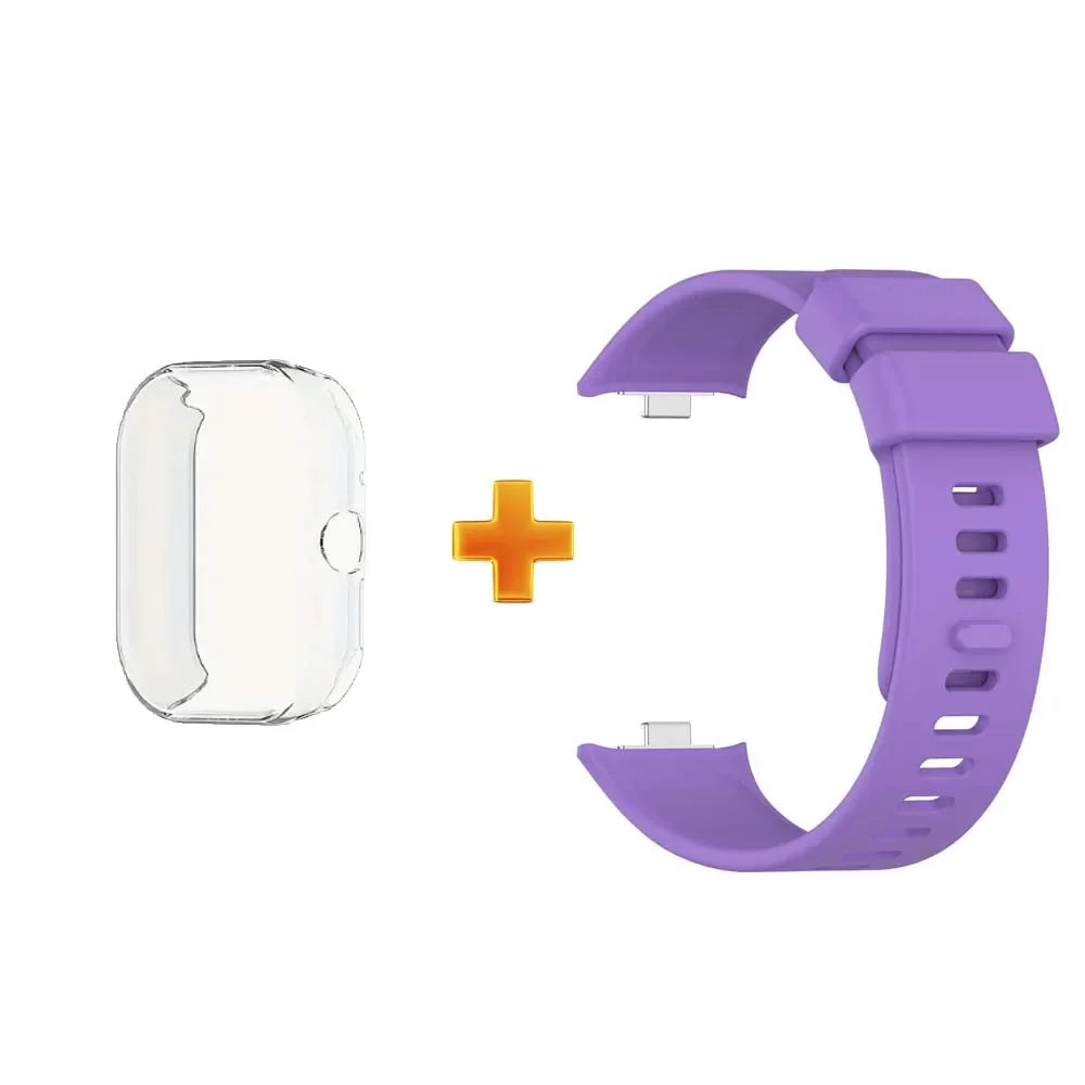 Redmi Watch 4 Silicone Strap + TPU Case Set | Shockproof Cover Peaceful Pleasures Health and Wellness PURPLE