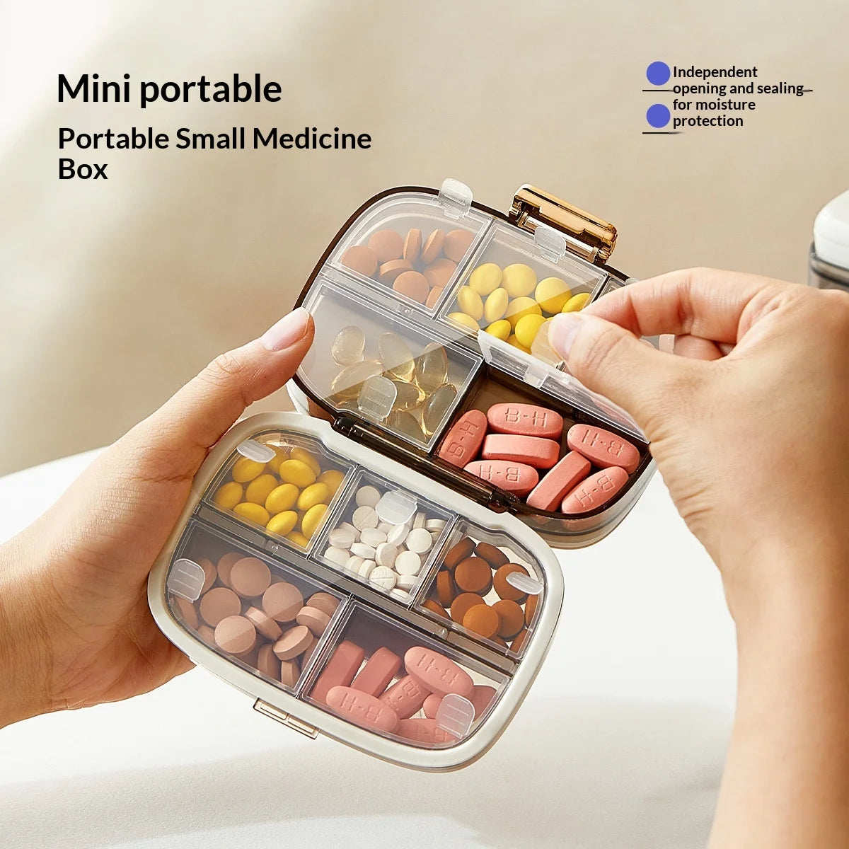 Compact 10 Compartment Medicine Organizer Large Capacity Travel 7 Day 3 Meals Pill Holder for Vitamins Supplements and Pills Peaceful Pleasures Health and Wellness