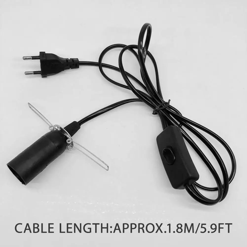 EU Plug Salt Lamp Cord E14 Lamp Holder 1.8M Power Cord with On/Off Switch for Salt Lamps Peaceful Pleasures Health and Wellness