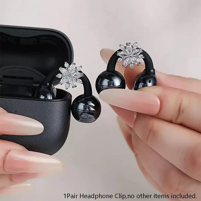 Snowflake CZ Earbud Charms – Clip-On Headphone Accessories