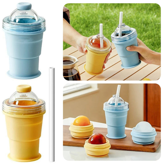 2-in-1 Collapsible Silicone Ice Ball Maker Cup | Foldable Tumbler Ice Ball Maker Cup Oasis Select