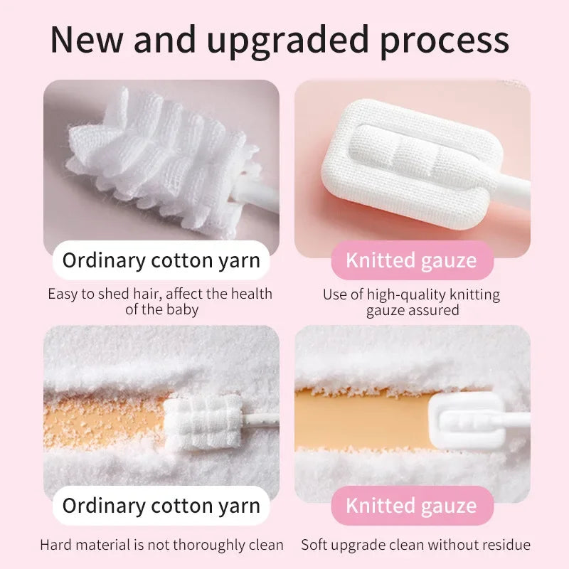 Infant Oral Cleaner Brush Glue-free Disposable Oral Gauze for Babies Safe Gentle Tongue Scraper Newborn Hygiene Dental Care Tool Peaceful Pleasures Health and Wellness