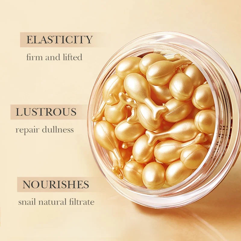 30pcs/box SADOER Snail Rose Capsule Essence Lotion for Moisturizing Repairing Hydrating Brighten Skin Peaceful Pleasures Health and Wellness