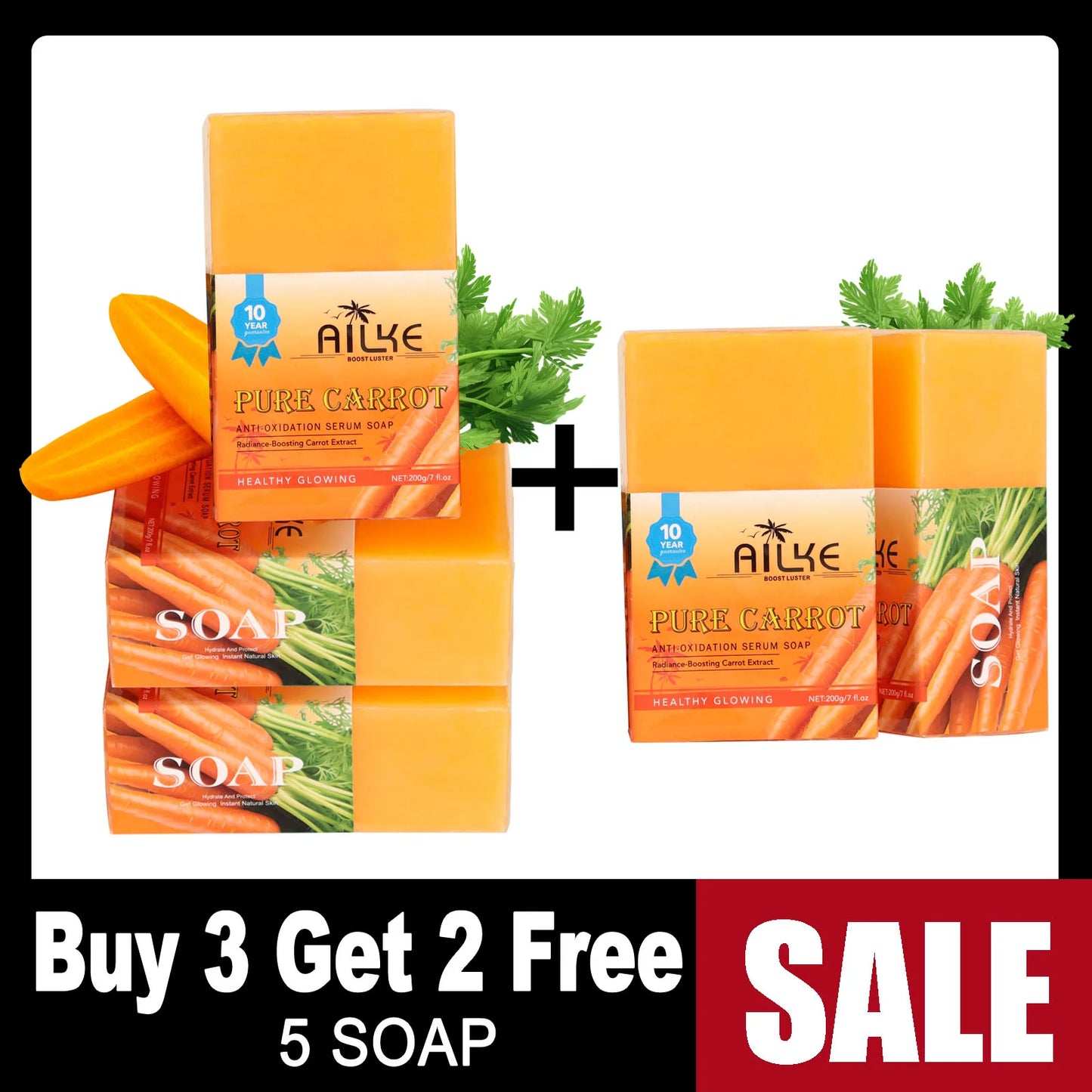 AILKE Carrot Vitamin C Brightening Soap Bar | All Skin Types