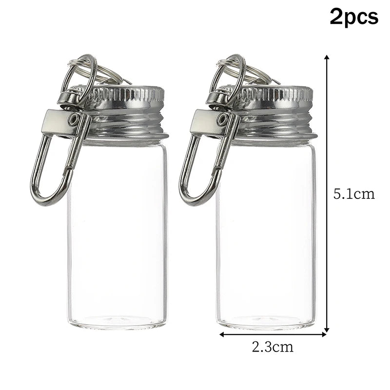 Glass Keychain Storage Bottle 7/10ml | Mini Portable Jar