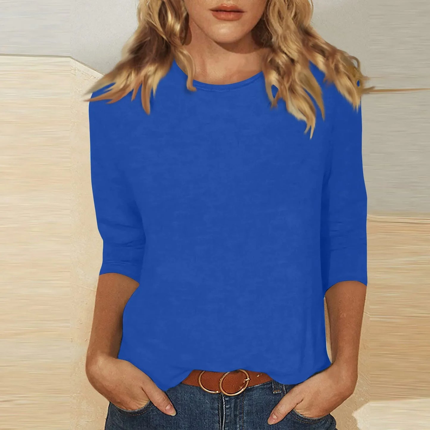 Women's 3/4 Sleeve Casual Print Blouse Top – S to 5XL