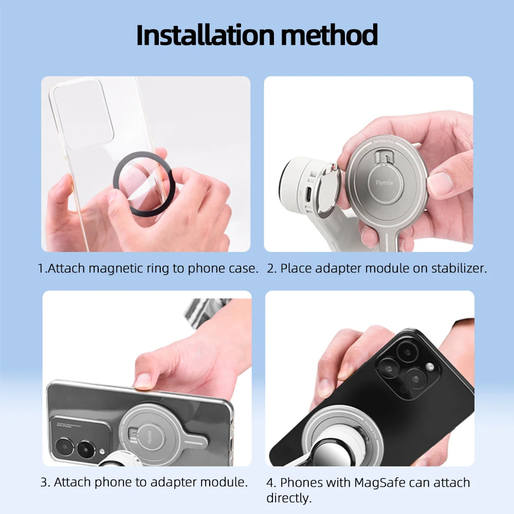 Insta360 Flow 2 Pro Magnetic Adapter Module + 2 Strips | Silver