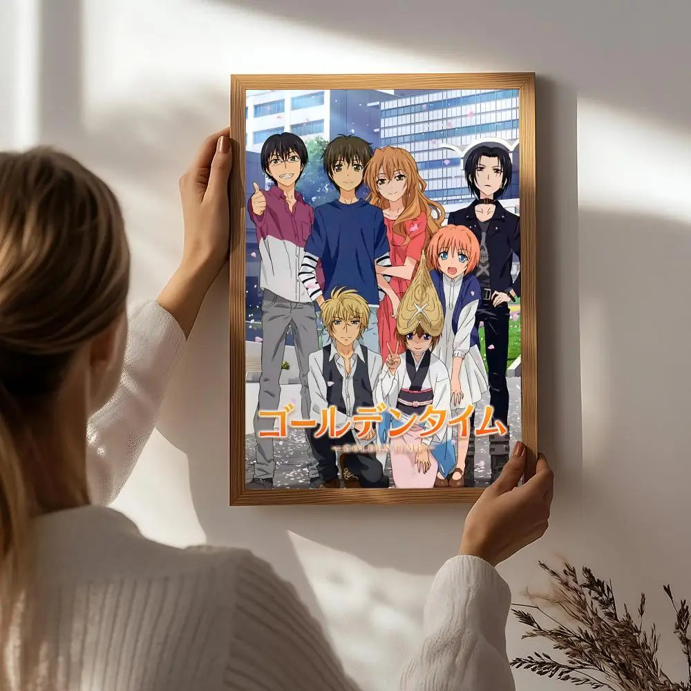 Golden Time Anime HD Self-Adhesive Waterproof Wall Poster Anime Wall Poster Peaceful Pleasures Health and Wellness White6 15X20cmNoframe