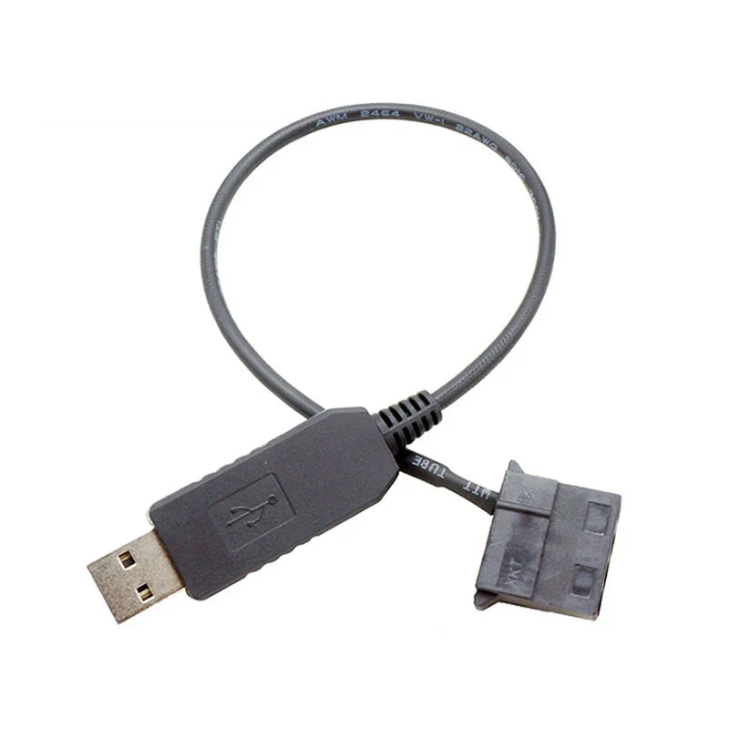 USB to 4-Pin PWM 5V–12V Boost Cable for PC Cooling Fans